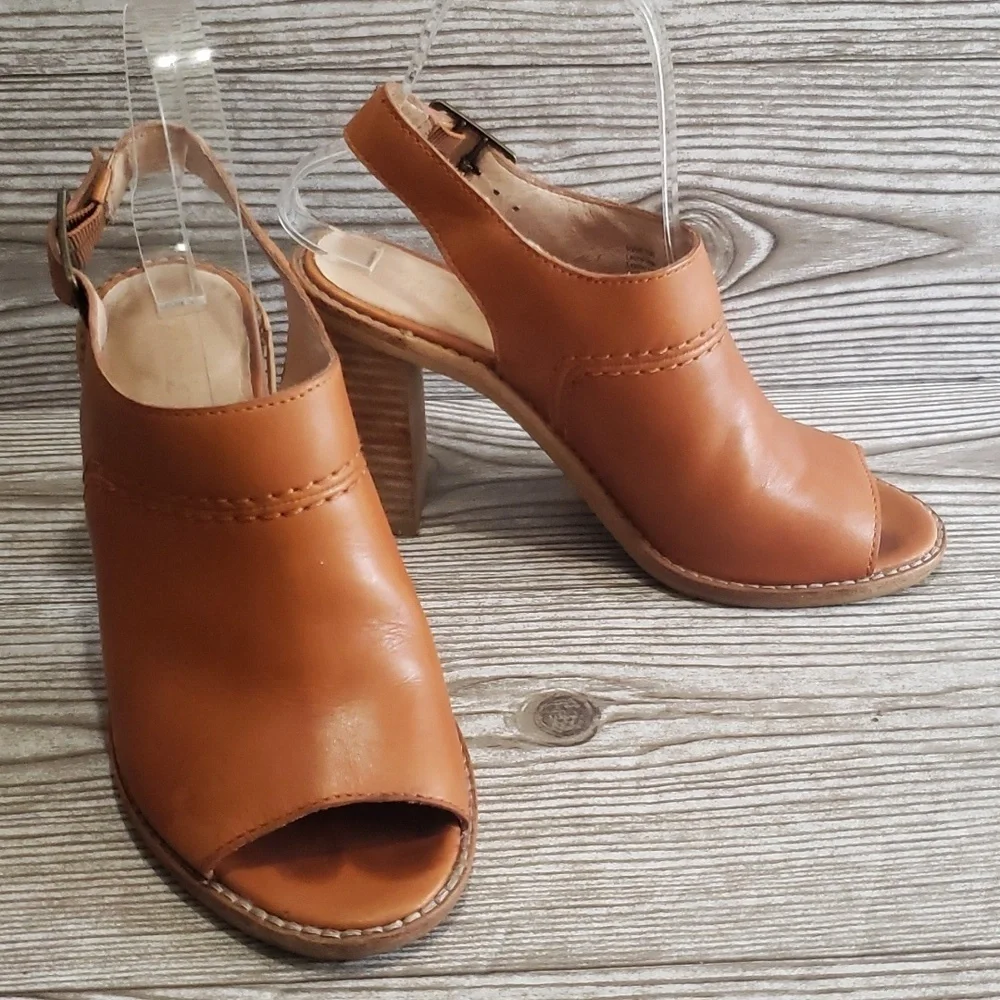 Madewell 6 brown/tan open toe feet cage heels